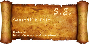 Seszták Edit névjegykártya